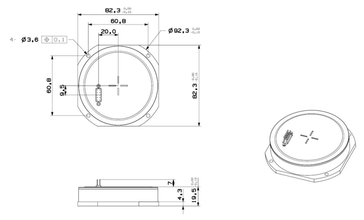 Giroscopio de fibra óptica micro-nano integrado de alta precisión FOG con estabilidad de sesgo cero ≤ 0,8°/h 10 s 2